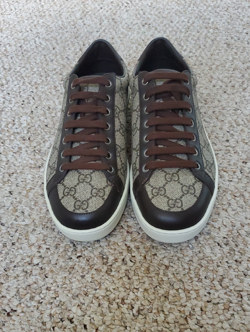 Gucci Brown & Beige GG Canvas Low-Top Sneakers